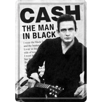 Blechpostkarte 10x14cm - "CASH - The man in Black"