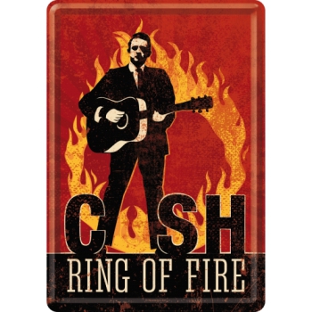 Blechpostkarte 10x14cm - "CASH - Ring of Fire"