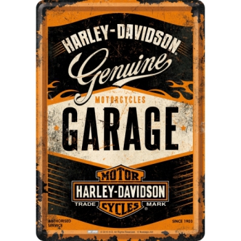 Blechpostkarte 10x14cm - "Harley Davidson - Garage"