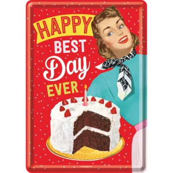 Blechpostkarte 10x14cm - "Happy Best Day"