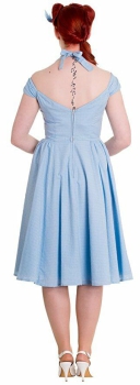 Hell Bunny Eveline Dress Sky Blue, Rockabilly, Petticoat