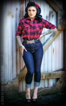 Ladies Denim - High-waisted Skinny Jeans - Second skin